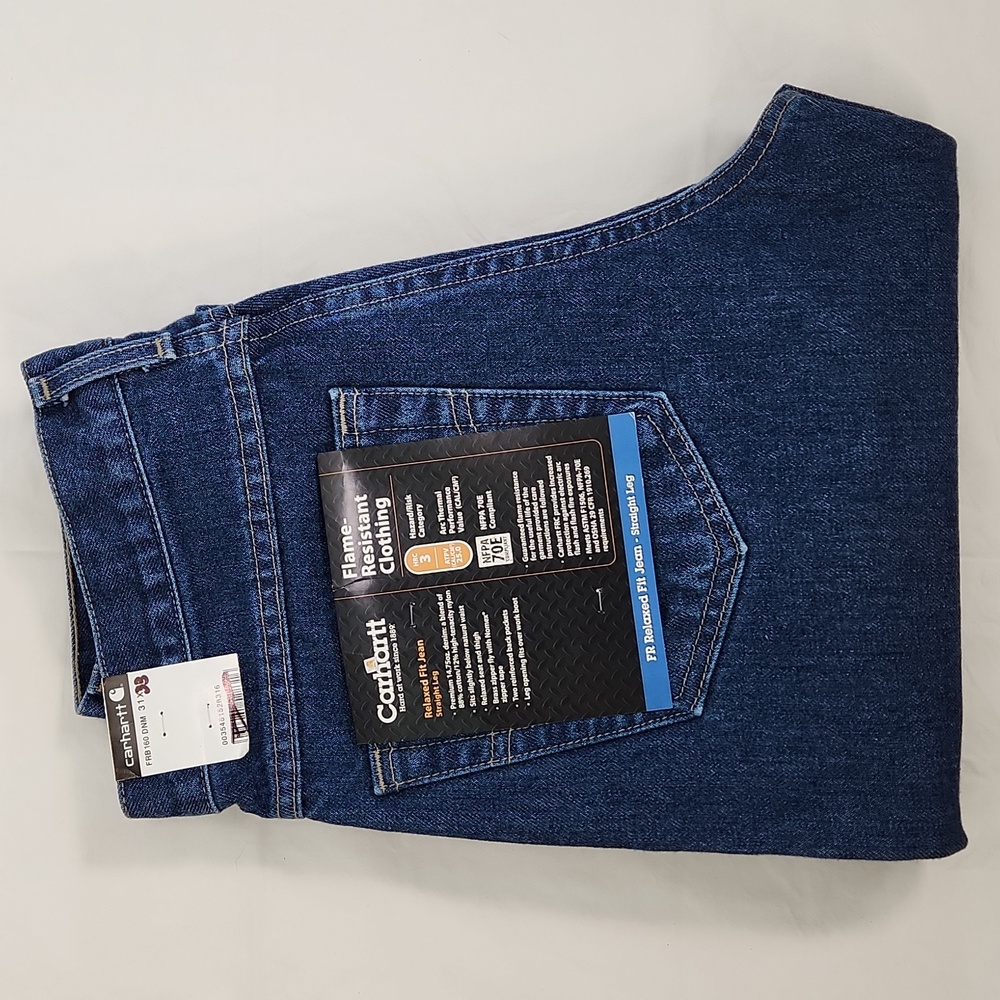 NWT CARHARTT Flame Resistant Relaxed Fit Straight Jeans 31×33.5"
